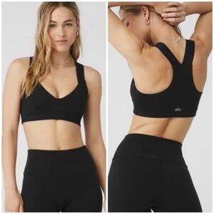 Alo Yoga Black Airbrush Rev It Up Bra Size L